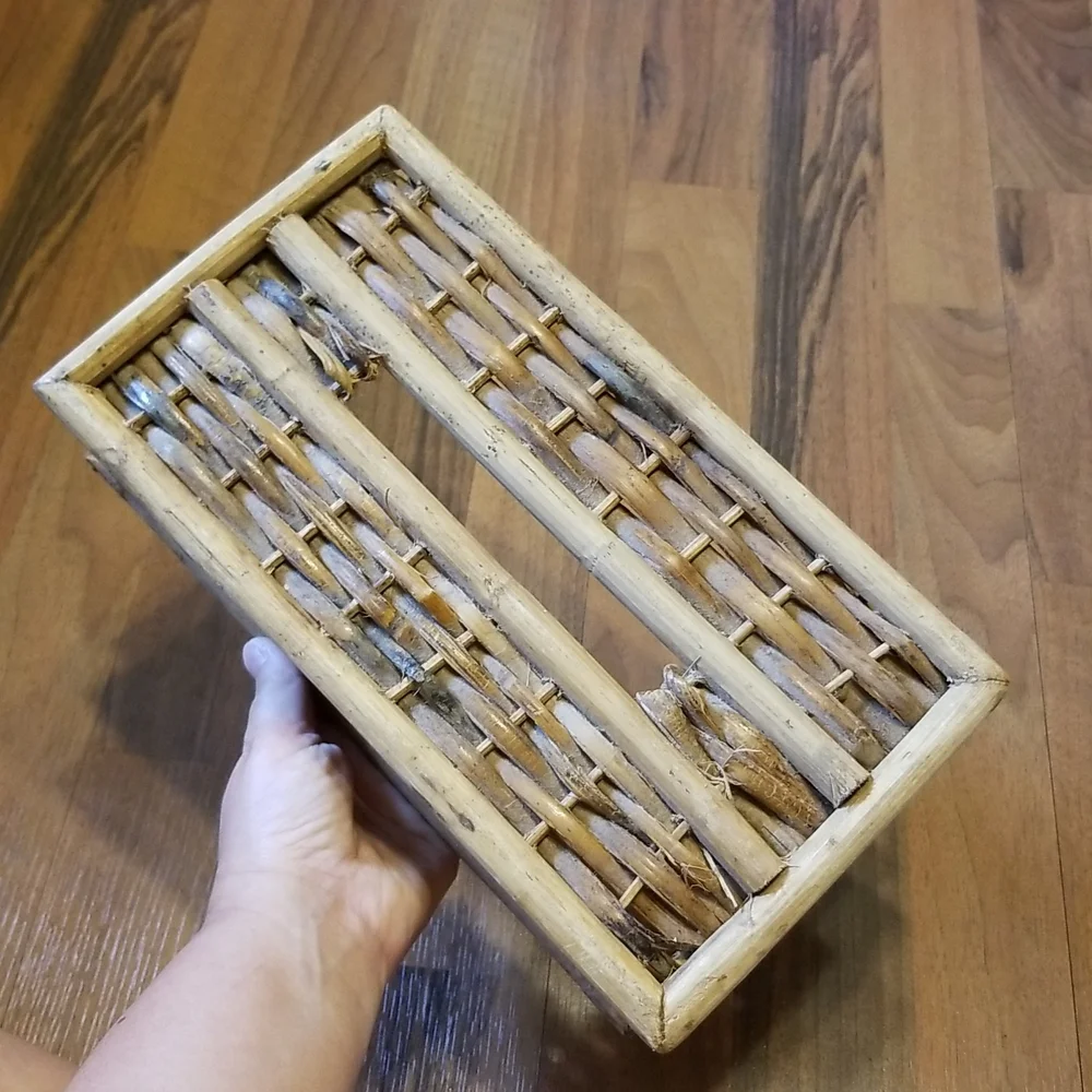 Bamboo Rattan Tissue Box Cover